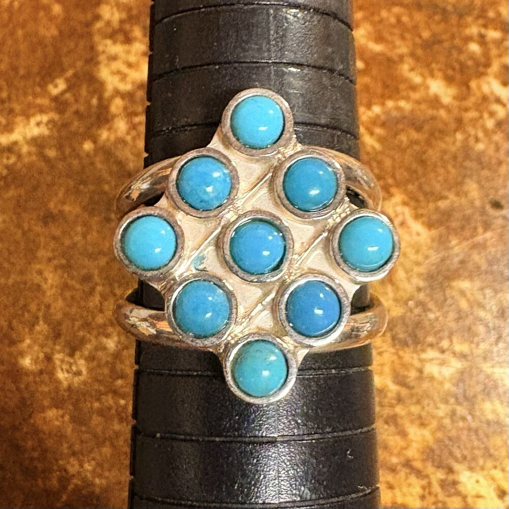 Jay King Ring Size 10 Sterling Silver and Sleeping Beauty Turquoise Split Band